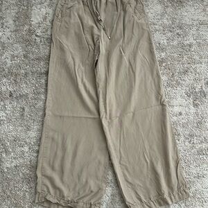 Zara Men's Cargo Drawstring Pants in Taupe